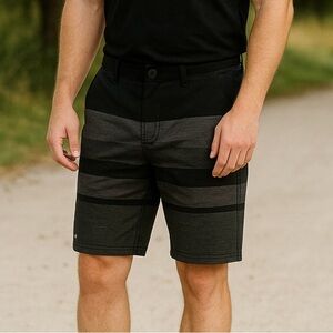 Micros Men's Hybrid Shorts in Black and Gray